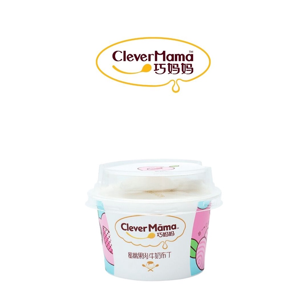 🍮Clever Mama เคลเวอร์มาม่าพีชพัลพ์มิลค์พุดดิ้ง 85 กรัม แคลอรี่ต่ำ