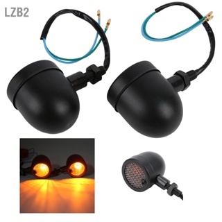 LZB2 ไฟเลี้ยว Led 12V สไตล์วินเทจ สีเหลือง สีดํา สําหรับรถจักรยานยนต์ 2 ชิ้น