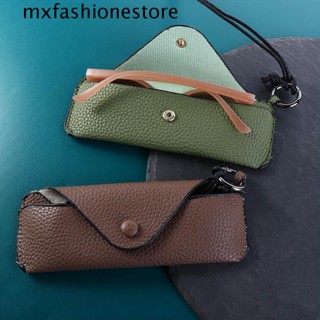 Mxfashione เคสแว่นตา หนัง PU พร้อมสายคล้อง ป้องกัน สําหรับผู้ชาย และผู้หญิง