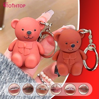 Artvalue 6 สี Bear Keychain Matte Moisturizing Long Lasting ลิปสติก Lip Glaze แต่งหน้า [TOP]