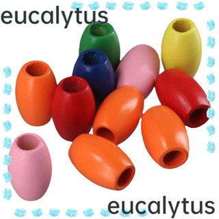 Eucalytus1 ลูกปัดไม้ ทรงวงรี 20*30 มม. หลากสี สําหรับทําเครื่องประดับ สร้อยคอ DIY 50 ชิ้น