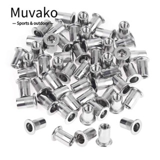 Muvako หมุดย้ํา สเตนเลส 304 หัวแบน ทนทาน M6 สําหรับเฟอร์นิเจอร์รถยนต์ 50 ชิ้น