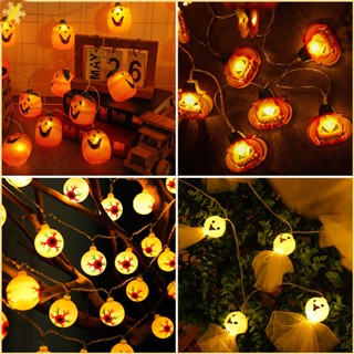 [LBE] 1/3/6m 10/20/40led Light Halloween Pumpkin Skull Creative Light String DIY โคมไฟฟักทองริบหรี่แสงตกแต่ง