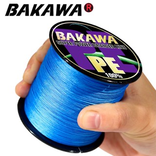 Bakawa สายเอ็นตกปลา PE แบบถัก 100% 10-85LB แข็งแรงมาก ทนทาน 4 เส้น 300 เมตร