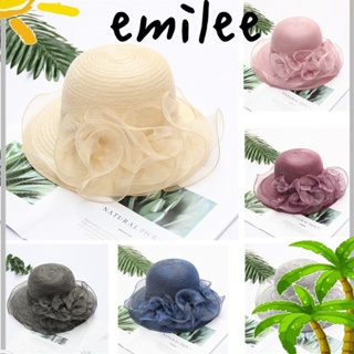 Emilee หมวกบักเก็ต กันแดด พับได้ เหมาะกับเดินชายหาด โบสถ์ สําหรับผู้หญิง