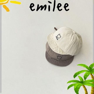 Emilee หมวกเบสบอล ผ้าฝ้าย ลายการ์ตูนหมี สไตล์เกาหลี กันแดด สีพื้น สําหรับเด็กทารก