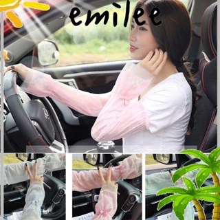 Emilee ปลอกแขน ฤดูร้อน บาง ป้องกันมือ ป้องกันรังสียูวี ขับรถ ขี่จักรยาน ถุงมือกันแดด