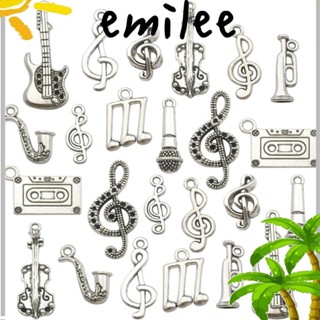 Emilee สร้อยคอ จี้รูปโน้ตดนตรีทิเบต สีเงิน 80 ชิ้น
