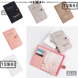 Yunhi กระเป๋าใส่หนังสือเดินทาง ซองใส่บัตรประจําตัว หนัง PU