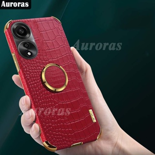 เคสโทรศัพท์มือถือหนัง TPU กันกระแทก พร้อมแหวนขาตั้ง หรูหรา สําหรับ OPPO A78 NFC 4G A98 5G A78 NFC 4G