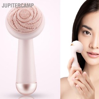  JUPITERCAMP Electric Facial Cleanser แปรงทำความสะอาดผิวหน้า Face Scrubber แบบชาร์จไฟ เครื่องทำความสะอาดผิวหน้าแบบหมุนซิลิโคนนวดสีชมพูอ่อนแบบชาร์จไฟได้