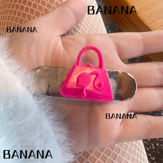 Banana1 กิ๊บติดผม ประดับเลื่อม สีชมพู แต่งกลิตเตอร์ แฟชั่นสําหรับผู้หญิง