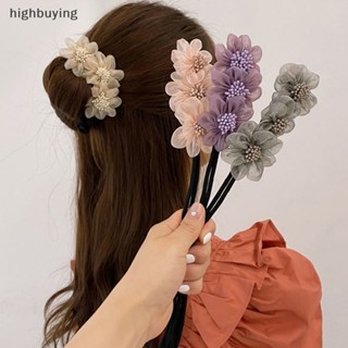 [highbuying] ที่คาดผม ผ้าชีฟองถัก ลายดอกไม้ DIY สําหรับผู้หญิง สินค้าใหม่