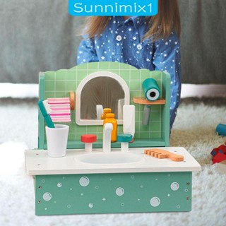 [Sunnimix1] ชุดของเล่นอ่างล้างจาน แบบไม้ สําหรับเด็กผู้ชาย ผู้หญิง