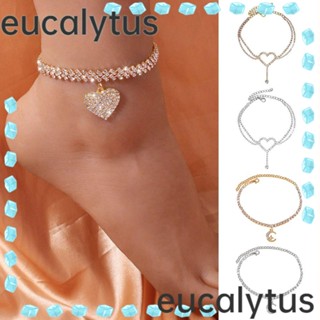 Eucalytus1 สร้อยข้อเท้าโซ่ หรูหรา เครื่องประดับ สําหรับผู้หญิง