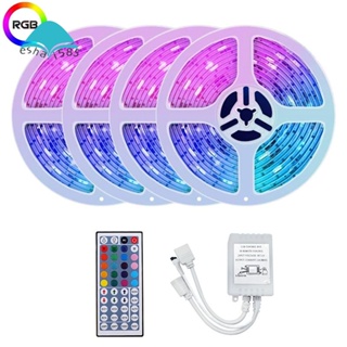 แถบไฟ LED RGB 2835 20 เมตร ยืดหยุ่น พร้อมรีโมตคอนโทรล 44 คีย์ และรีโมตคอนโทรล สําหรับห้องนอน วันวาเลนไทน์