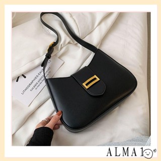 Alma กระเป๋าสะพายข้างใต้วงแขน สีพื้น เรียบง่าย กระเป๋าถือ