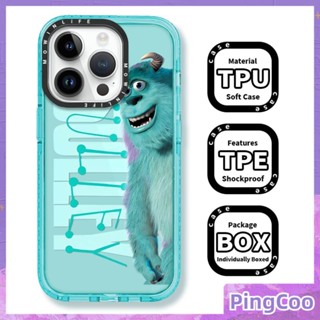 Pingcoo - เข้ากันได้สำหรับ เคส iphone 11 เคสไอโฟน เคสไอโฟน11 เคสนิ่มเคสใสหนากันกระแทกกรอบป้องกันกล้องขอบสีฟ้าน่ารักการ์ตูนมอนสเตอร์สีน้ำเงินเข้ากันได้กับ iPhone 13 12 11 Pro Max XS XR 7 8Plus