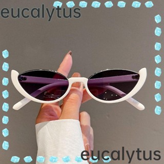 Eucalytus1 แว่นกันแดด ตาแมว วินเทจ ผู้หญิง ผู้ชาย แว่นตาครึ่งกรอบ