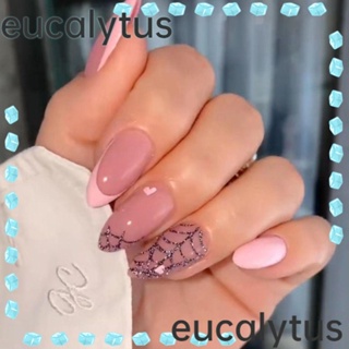 Eucalytus1 เล็บปลอม ถอดออกได้ สไตล์ฝรั่งเศส เรียบง่าย DIY 24 ชิ้น