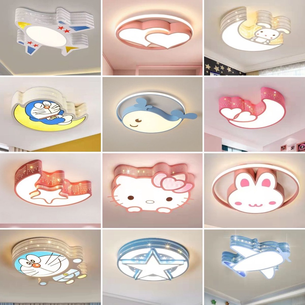 โคมไฟเพดาน LED แฟชั่น ลายการ์ตูน พร้อมรีโมตคอนโทรล สําหรับเด็กอนุบาล