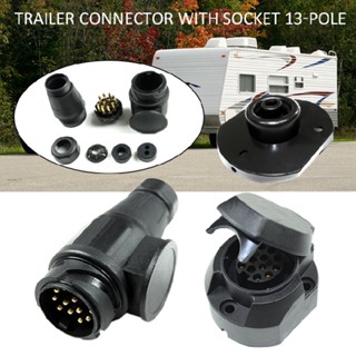 New Trailer Plug With Socket 13-pin Plastic Set Car Trailer Coupling Socket