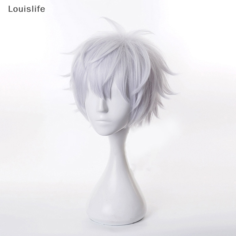 Louislife อะนิเมะ Jujutsu Kaisen Gojo Satoru คอสเพลย์วิกผมวิกผมสั้นสําหรับปาร์ตี้ WSD
