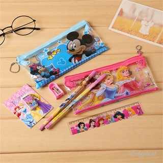 ღ Disney กระเป๋าดินสอซิปใส Spider-man Elsa Mickey Pencil Case Arge ความจุเครื่องเขียนกระเป๋าใส่ดินสอของขวัญอุปกรณ์เครื่องเขียนโรงเรียน