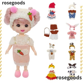 Rosegoods1 ชุดบอดี้สูทลําลอง 6 แบบ 16~17 ซม. สําหรับตุ๊กตา DIY