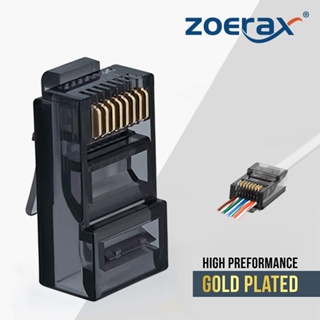 Zoerax RJ45 Cat6 สายเคเบิลเชื่อมต่อเครือข่าย EZ เป็นปลั๊กโมดูลาร์ UTP ห้าสี