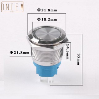 【ONCEMOREAGAIN】Button Switch Ф22mm Flat Head With Ring Light Metal Push Button Switch