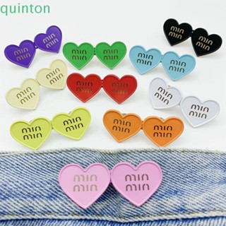 Quinton คลิปหนีบเอว แบบปรับได้ ถอดออกได้ รูปตัวอักษร Love หัวเข็มขัดอัลลอย DIY สําหรับผู้หญิง