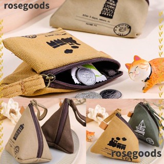 Rosegoods1 Zongzi กระเป๋าถือ กระเป๋าสตางค์ กระเป๋าใส่เหรียญ ผ้าแคนวาส สไตล์วินเทจ สําหรับผู้หญิง