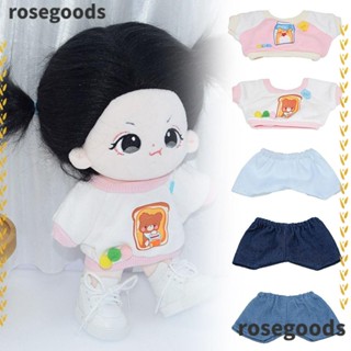 Rosegoods1 เสื้อผ้าตุ๊กตา 20 ซม. เสื้อยืดลําลอง กางเกง เสื้อยืด