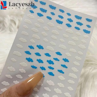 Lacyeszb สติกเกอร์ ลายเมฆสายรุ้ง 3D สําหรับตกแต่งเล็บ DIY