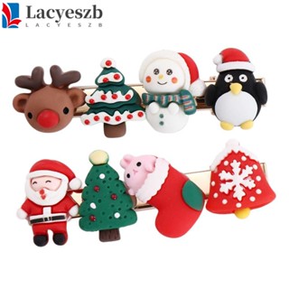 Lacyeszb กิ๊บติดผม ลายซานตาคลอสน่ารัก สีสันสดใส เครื่องประดับ สําหรับเด็กผู้หญิง ปาร์ตี้คริสต์มาส