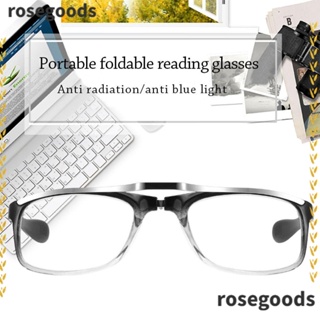 Rosegoods1 แว่นตาสายตายาว ป้องกันแสงสีฟ้า พับได้ สไตล์วินเทจ คลาสสิก สําหรับผู้ชาย ผู้หญิง