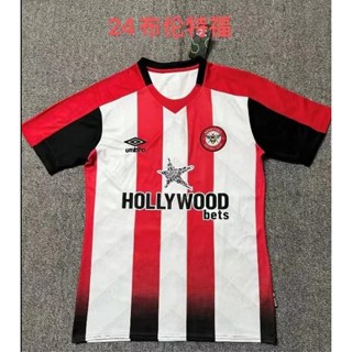 เสื้อกีฬาแขนสั้น ลายทีมชาติฟุตบอล Brentford เบอร์ 19 Mbemo เบอร์ 17 23 24 ชุดเหย้า