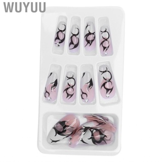 Wuyuu Full Cover Artificial False Nails  12 Different Sizes Press On Nail Tips Detachable Fashionable 24pcs for Learners Home Use