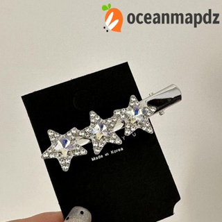 Oceanmapdz กิ๊บติดผม รูปดาวห้าแฉก ประดับคริสตัล พลอยเทียม แวววาว หรูหรา สไตล์ฮาราจูกุ สําหรับผู้หญิง