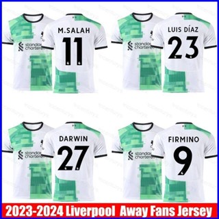 เสื้อยืดกีฬาแขนสั้น ลายทีมชาติฟุตบอล Diaz Darwin Firmino Salah GP1 23 24 LFC พลัสไซซ์ PG1