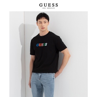 เสื้อยืดแขนสั้น พิมพ์ลายตัวอักษร Guess สีสันสดใส สําหรับผู้ชาย และผู้หญิง-M2GI79R6O00