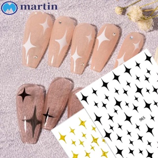 Martin สติกเกอร์เลเซอร์ 3D สีบรอนซ์ สีทอง สําหรับตกแต่งเล็บ 1 ชิ้น