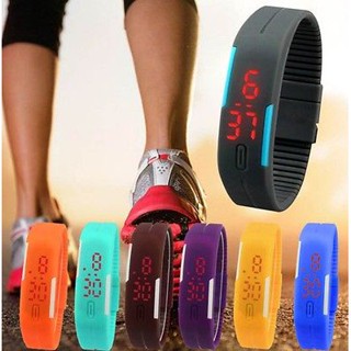 Mens Women Rubber Red LED Watch Date S UUB Sports Bracelet Digital Wrist Watch Clearance sale