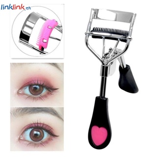 Professional Eyelash Curler พร้อมหวี Peach Heart Handle แหนบ Curling Eyelash Clip เครื่องสำอาง False Eyelash Aids Eye Beauty Tool Linklink