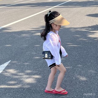 Japanese and Korean childrens clothing girls summer clothing set 2023 new western style fashionable baby girls sling sunscreen two-piece suit fashionable 63CB