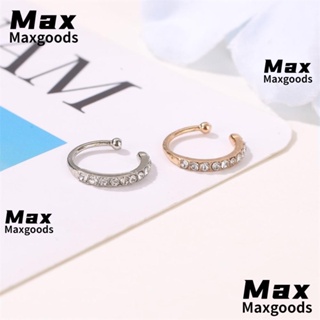 Maxg ต่างหูสตั๊ด ประดับเพชร เพทาย สีเงิน ของขวัญ สําหรับผู้หญิง 1 ชิ้น