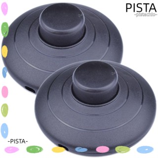 Pista สวิตช์เหยียบเท้า พลาสติก ทรงกลม สีดํา สําหรับตกแต่งคริสต์มาส 2 ชิ้น