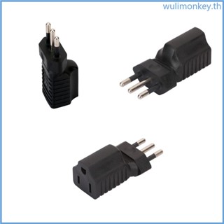 Wu อะแดปเตอร์ซ็อกเก็ตเชื่อมต่อพาวเวอร์ซัพพลาย EU 2pin IT 3pin BR 3pin Round to Nema 5-15R Male to Female 3-pin