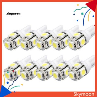 Skym* หลอดไฟซีนอน LED W5W 2825 T10 Wedge 5-SMD 5050 สีขาว สําหรับรถยนต์ 10 ชิ้น